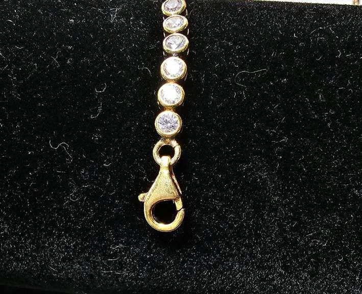 18 Kt Yellow Gold Plated 3.75 Ct Lab Emerald Tennis Bracelet