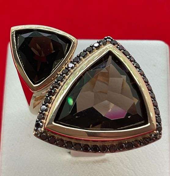 BRAND NEW 14K GOLD RING WITH SMOKEY QUARTZ
