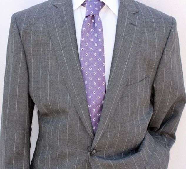 Phenomenal 2-Button Pin-Stripe Suit, Made In Italy