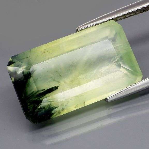 Superb 14.57ct rutilated Prehnite