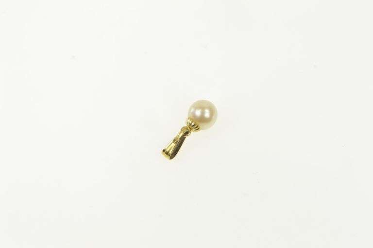 Gold Filled Pearl 6.6mm Vintage Classic Simple Pendant