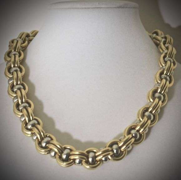 Incredible Show-Stopping 18K Two-Tone Chunky  Necklace