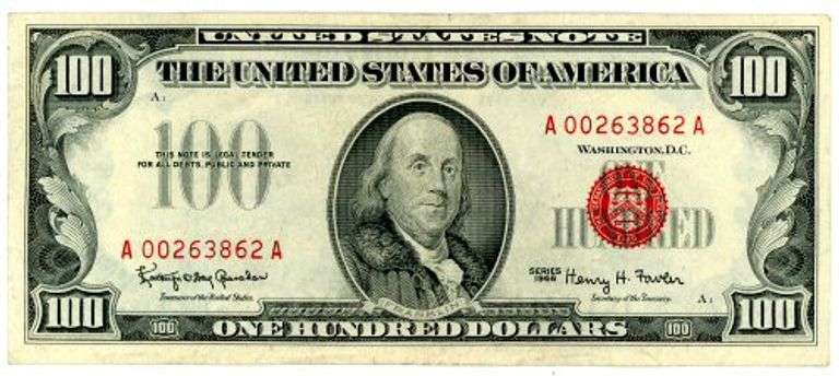 1966 $100 Red Seal United States Note