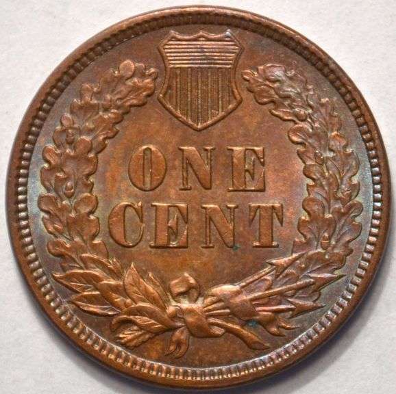 1891 Indian Head Cent Rainbow BU