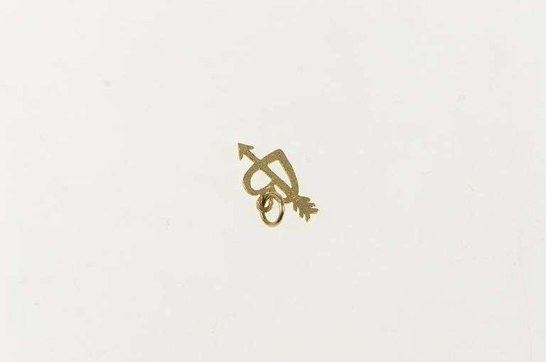 14K Yellow Gold Heart Cupid Love Valentine Anniversary Charm/Pendant