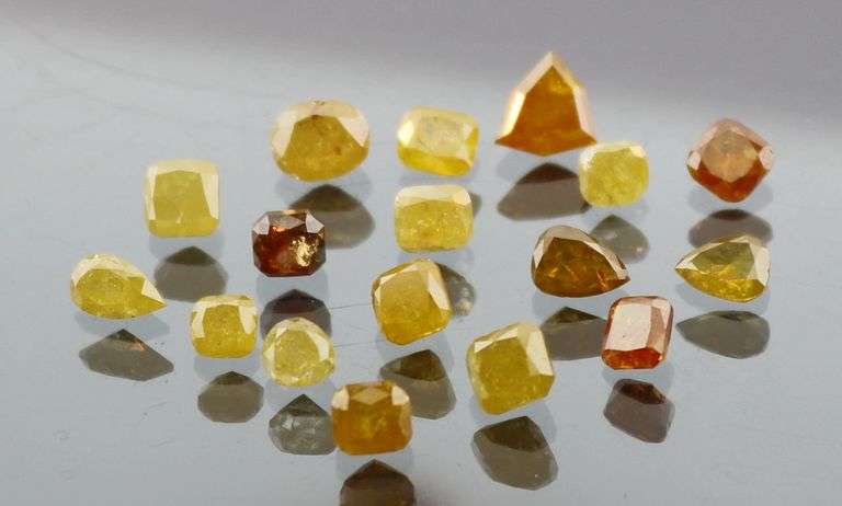Heavy 7.78ct set of untreated yellow Diamonds