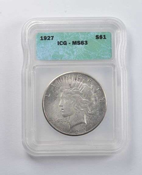 MS63 1927 Peace Silver Dollar ICG