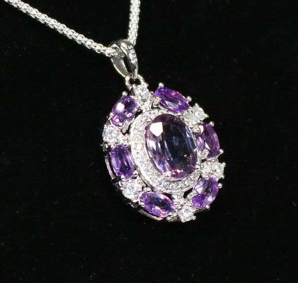 Unheated Amethyst Sterling Silver pendant