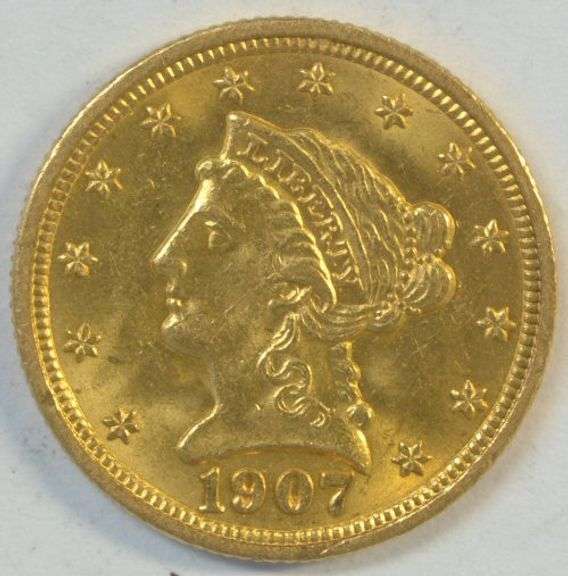 Gorgeous Choice BU 1907 US $2.50 Liberty Gold Piece. Full strike