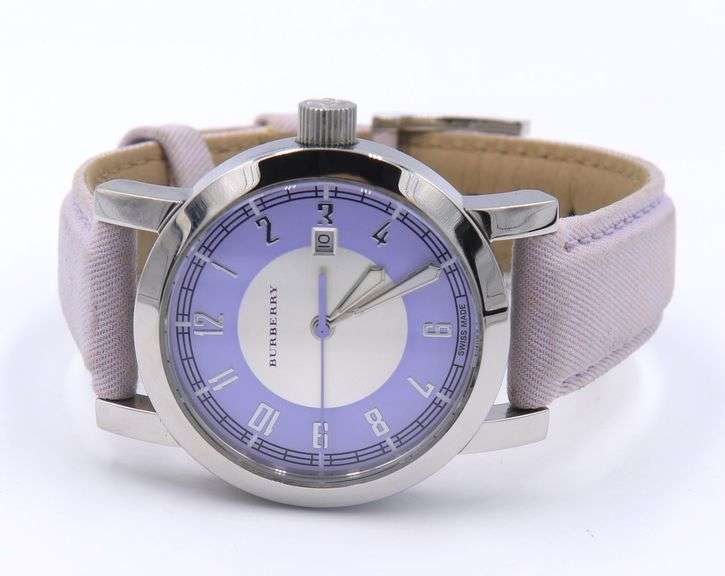 Burberry Silver Purple Dial on Purple Strap Watch