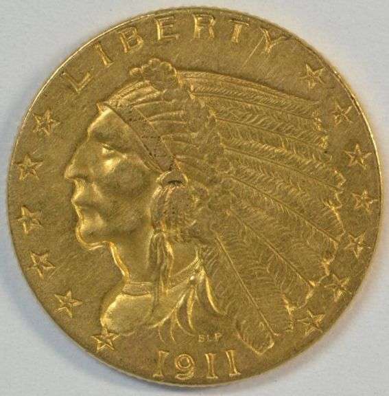 Lovely 1911 US $2.50 Indian Gold Piece. Nice