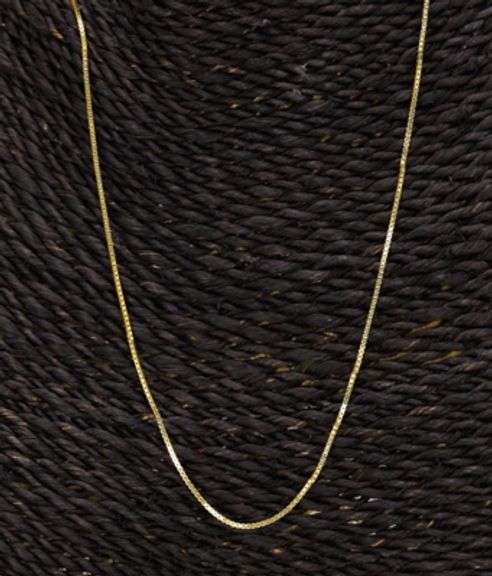 10k Yellow Gold Solid Box Link Chain 1mm Necklace 22"