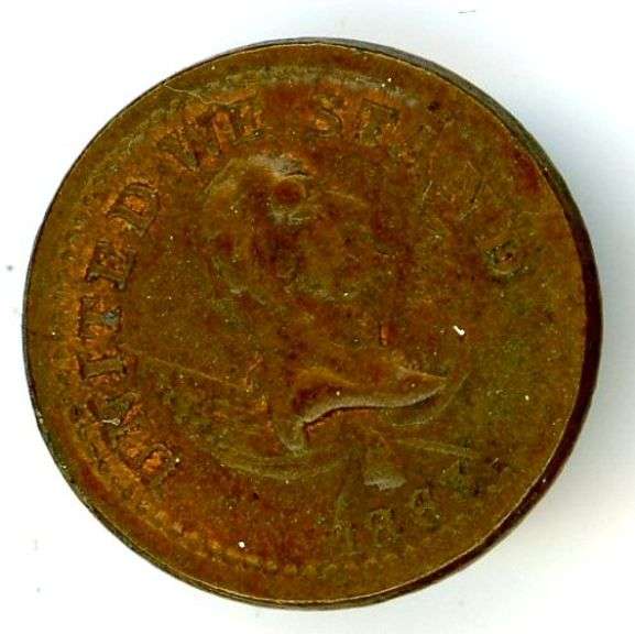 1863 Broas Pie Bakers Civil War Token in VF+