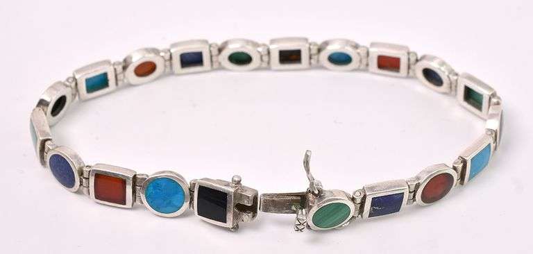 Multi-Gem Bracelet In Sterling Silver