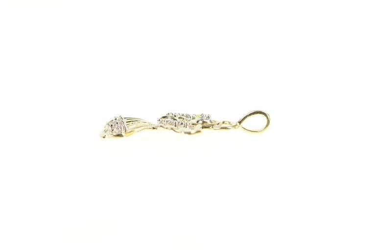 10K Yellow Gold Diamond Inset Guardian Angel Protection Pendant