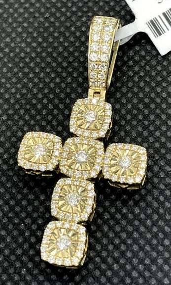 14K YELLOW GOLD DIAMOND PENDANT