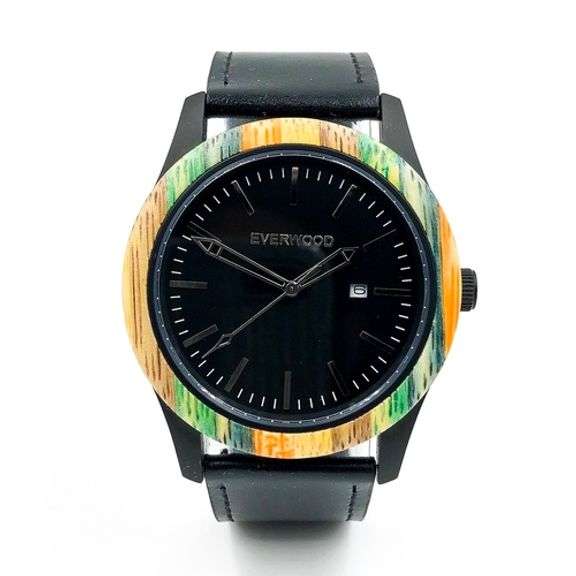 Multi Bamboo & Black Leather