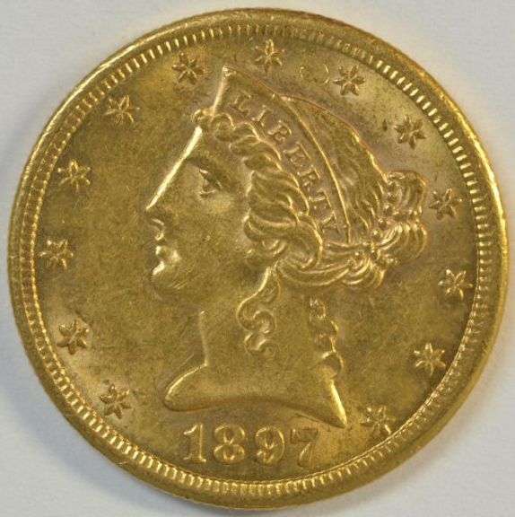 Nice BU 1897-S US $5 Liberty Gold Piece. Flashy