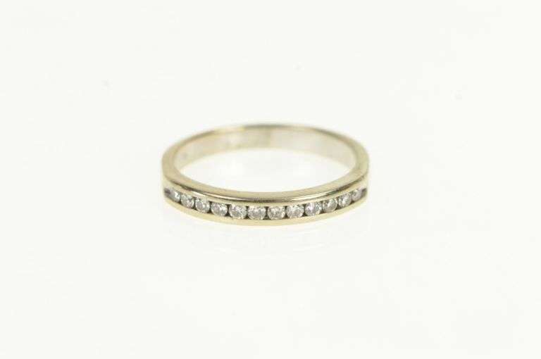 14K White Gold 0.18 Ctw Diamond Classic Wedding Band Ring