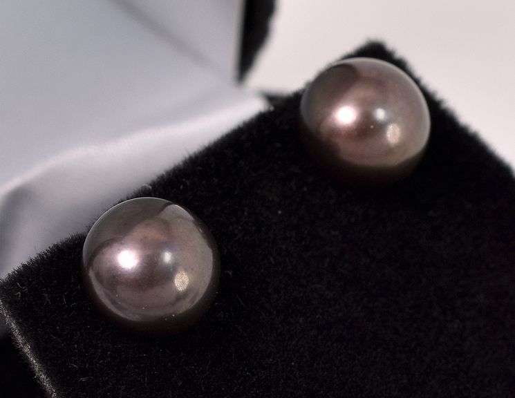 Fresh-Water Pearl Stud Earrings In Sterling Silver