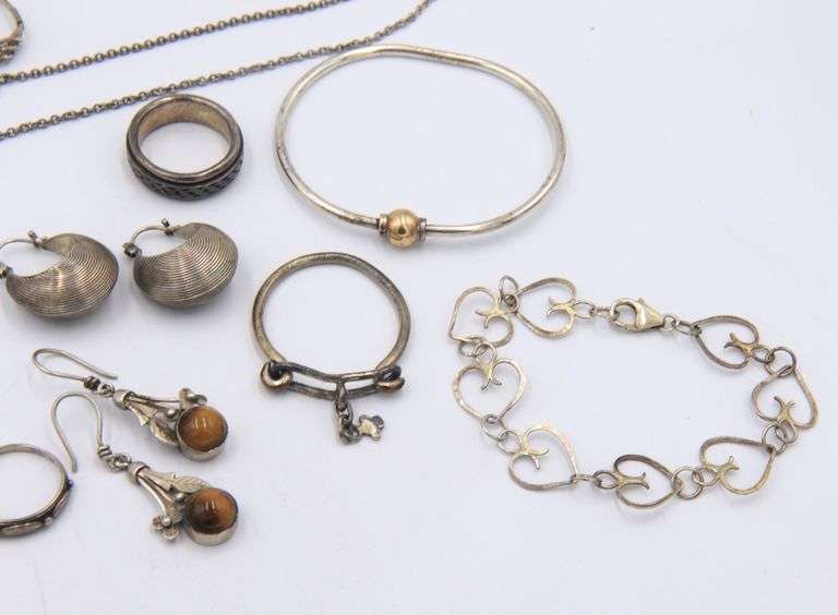 Group Lot of Vintage 925 Sterling Silver Jewelry