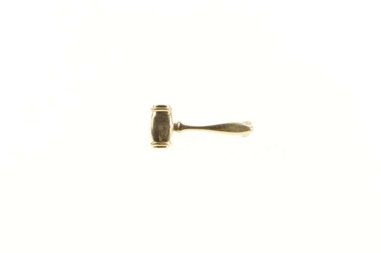 14K Yellow Gold Gavel Justice Symbol Judge Lawyer Lapel Pin/Brooch