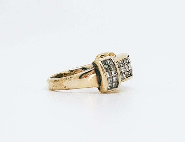 14kt Solid Yellow Gold & Diamond Band Ring