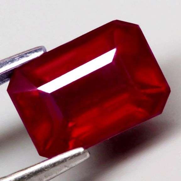 Deep blood red 1.49ct emerald cut Ruby