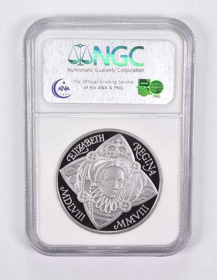 PF69 UCAM 2008 Great Britain 5 Pounds Platinum Queen Elizabeth I NGC