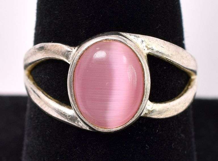 Pink Gemstone Ring In Sterling Silver