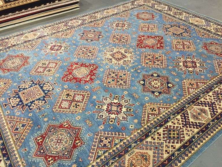 Exquisite Fine Geometric Super Kazak Rug 9x12