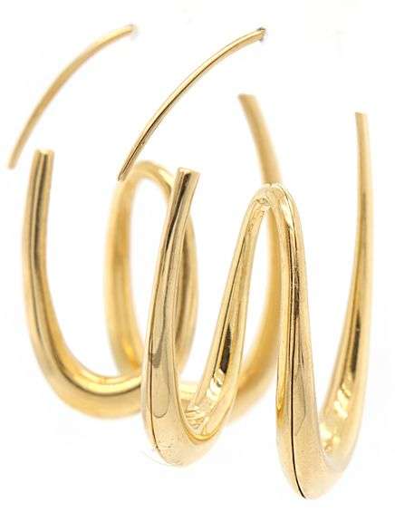 Michael Good Polished Baroque Loop Earrings in 18K