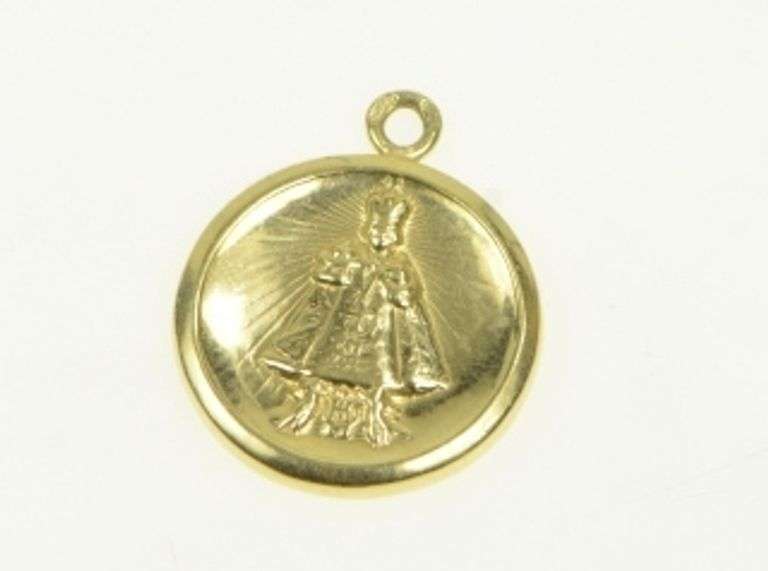 14K Yellow Gold Pope Religious Motif Vintage Christian Charm/Pendant