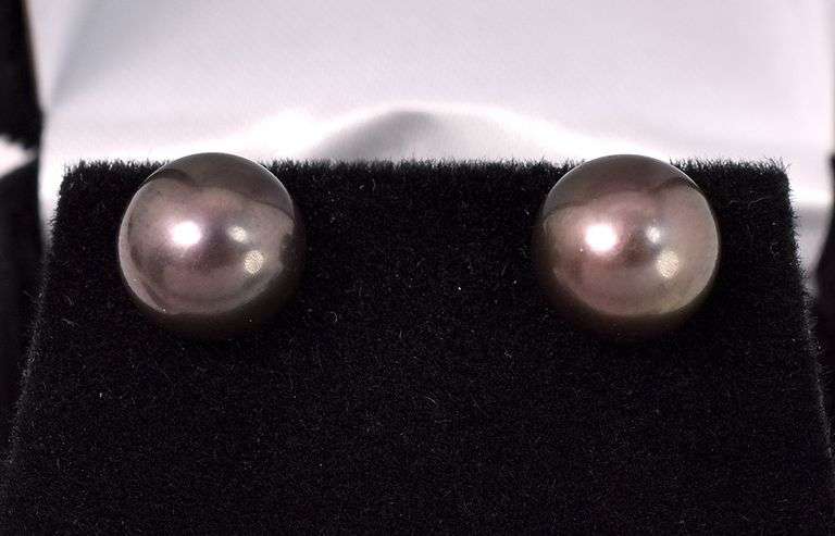 Fresh-Water Pearl Stud Earrings In Sterling Silver