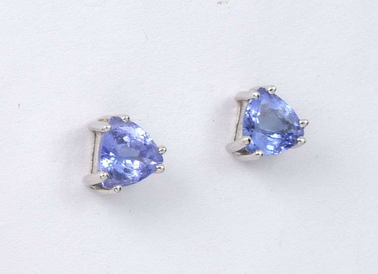 Popular Triangular Tanzanite Earrings