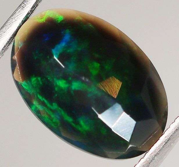 Fully faceted 1.50ct oval cut Black Opal