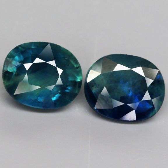 Unheated! 1.57ct top blue green Sapphire pair