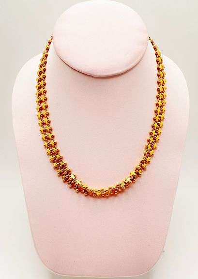 BEAUTIFUL 22KT SOLID YELLOW GOLD 32-INCH LONG NECKLACE