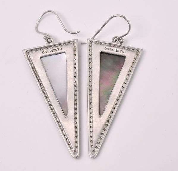 Abalone Dangle Earrings In Sterling Silver