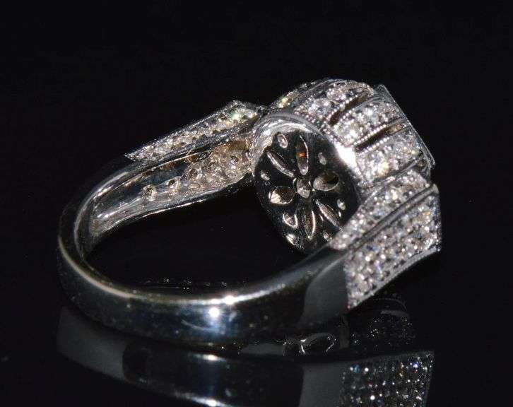 18kt Solid White Gold, Pink Sapphire, & Diamond Cocktail Ring