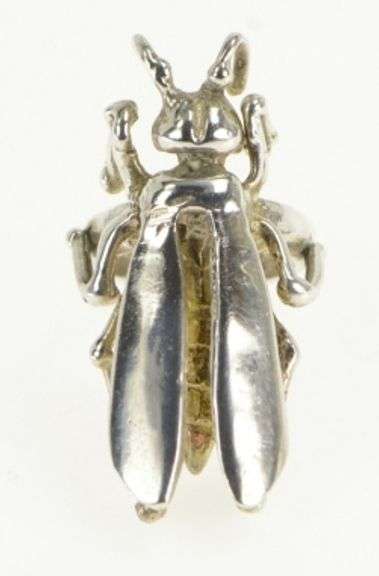 Sterling Silver 3D Cicada Locust Bug Insect Statement Ring
