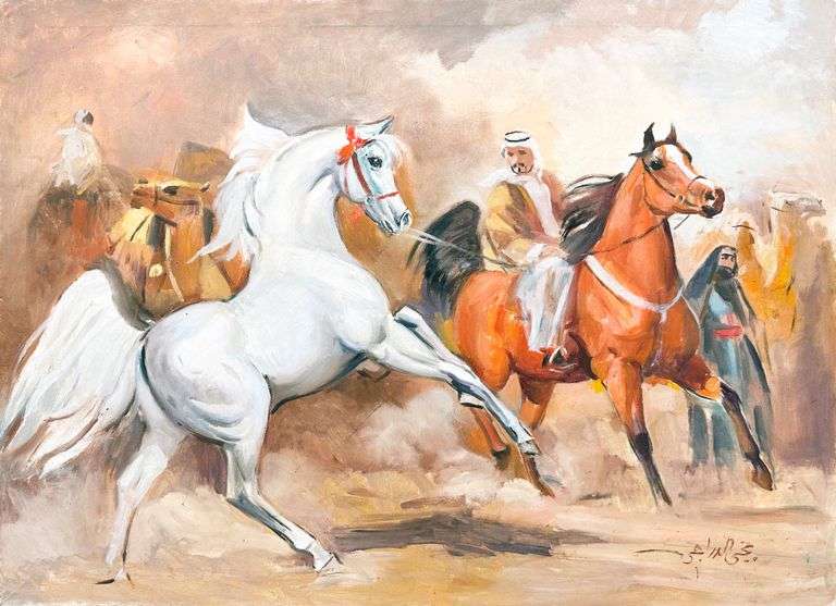 Original Signed Horses Painting