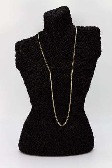 14k Yellow Gold-Hollow Curb Link Chain 3.2mm Necklace 22"