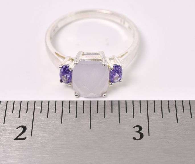 Rose Quartz And Purple Amethyst Ring In Sterling Silver