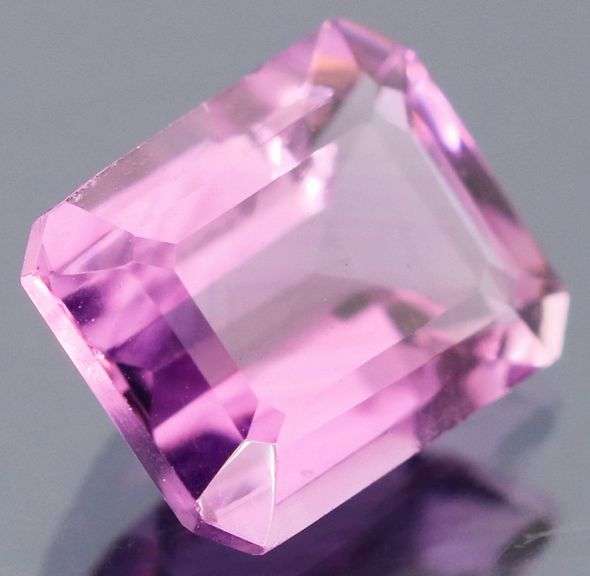 Vibrant violet 2.85ct emerald cut Brazilian Amethyst