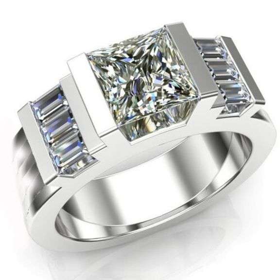 Sparkling 2.25 Ct VVs1 F-G Fire Moissanite Ring