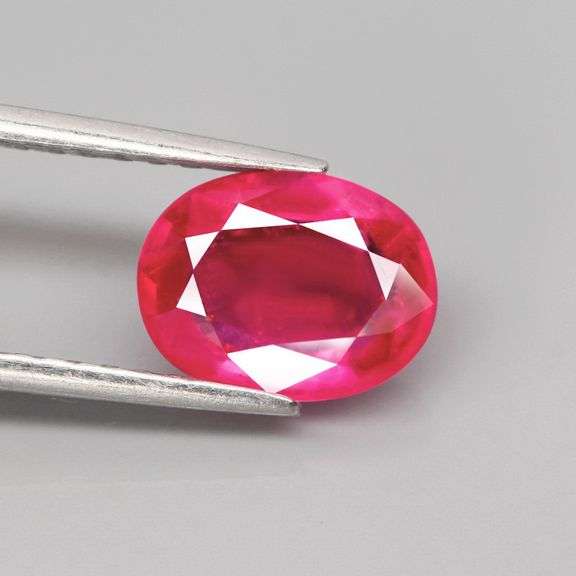 Bright imperial red 2.45ct oval cut Ruby