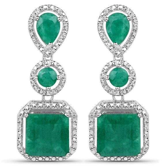 Gorgeous 7.5 Cttw Natural Emerald Earrings