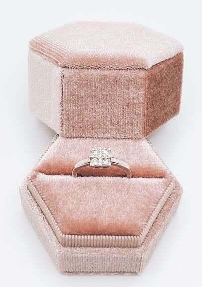 14kt Solid White Gold & Diamond Ring