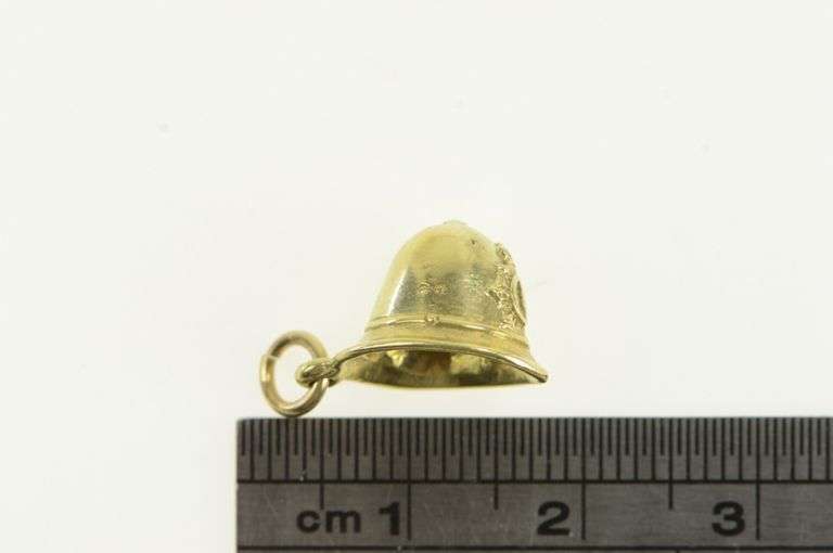 14K Yellow Gold 3D British Police Officer Hat Cap Charm/Pendant